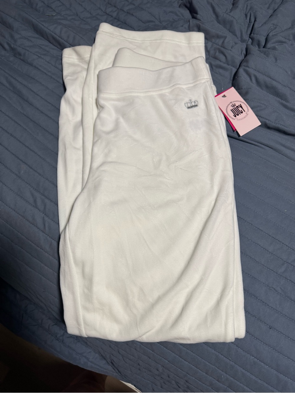 Juicy Couture Women's White Velour Bridal pants